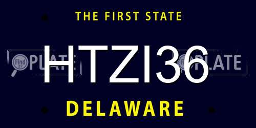 HTZI36 Delaware License Plate