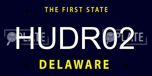 HUDR02 Delaware License Plate