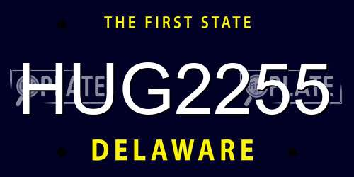 HUG2255 Delaware License Plate