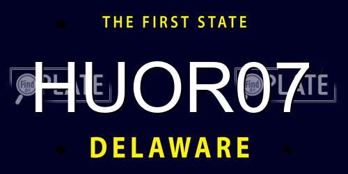 HUOR07 Delaware License Plate