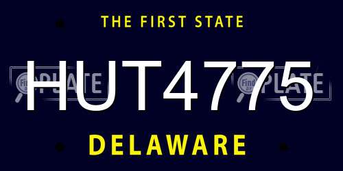 HUT4775 Delaware License Plate