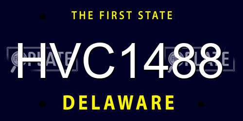 HVC1488 Delaware License Plate