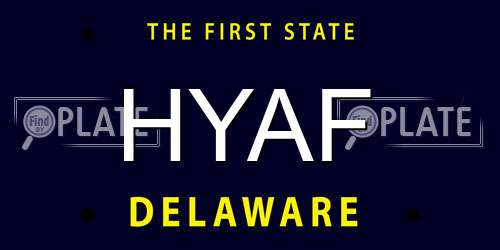HYAF Delaware License Plate