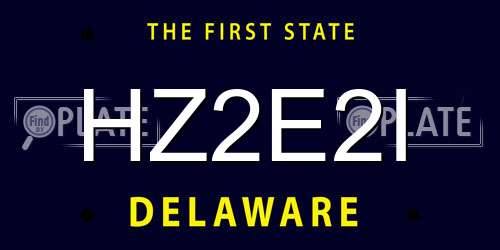 HZ2E2I Delaware License Plate