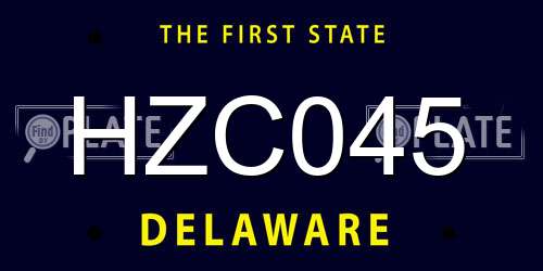 HZC045 Delaware License Plate