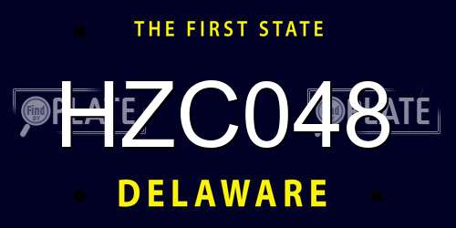 HZC048 Delaware License Plate