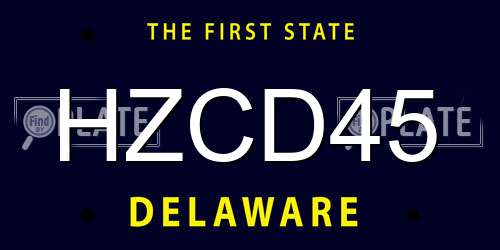 HZCD45 Delaware License Plate