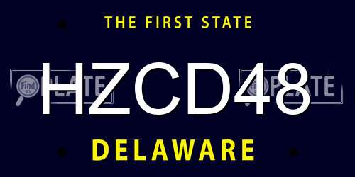 HZCD48 Delaware License Plate