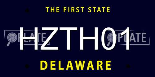 HZTH01 Delaware License Plate