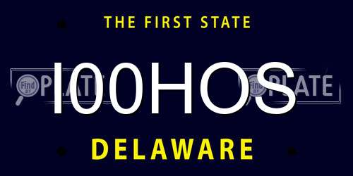 I00HOS Delaware License Plate