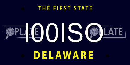 I00ISO Delaware License Plate