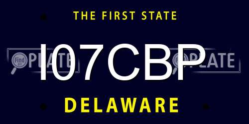 I07CBP Delaware License Plate
