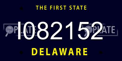 I082152 Delaware License Plate