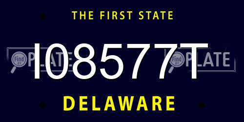I08577T Delaware License Plate