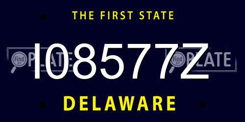 I08577Z Delaware License Plate