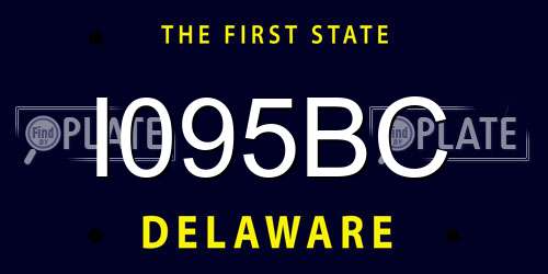 I095BC Delaware License Plate