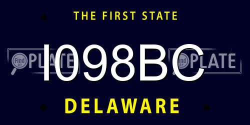 I098BC Delaware License Plate