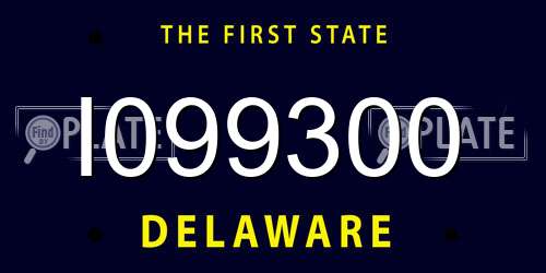 I099300 Delaware License Plate