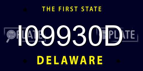 I09930D Delaware License Plate