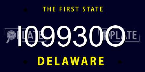 I09930O Delaware License Plate