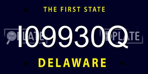I09930Q Delaware License Plate
