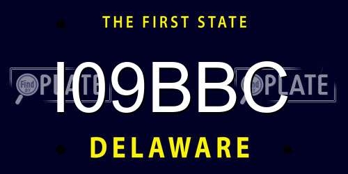 I09BBC Delaware License Plate