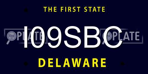 I09SBC Delaware License Plate
