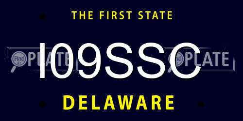 I09SSC Delaware License Plate