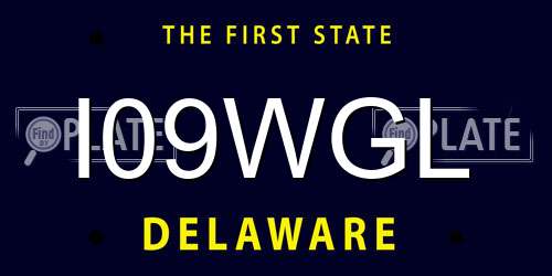 I09WGL Delaware License Plate