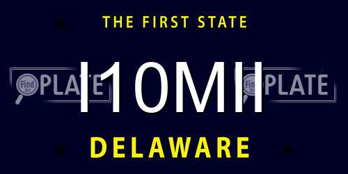 I10MII Delaware License Plate