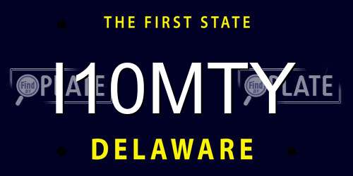 I10MTY Delaware License Plate