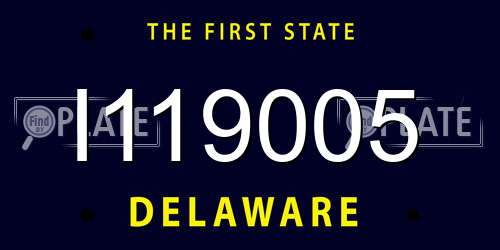 I119005 Delaware License Plate
