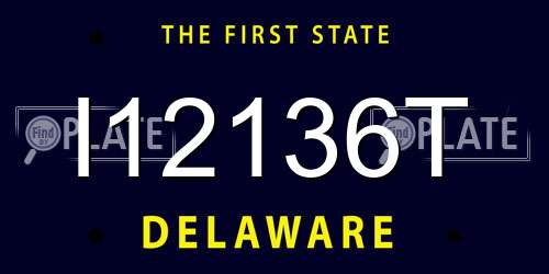 I12136T Delaware License Plate