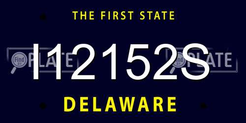 I12152S Delaware License Plate