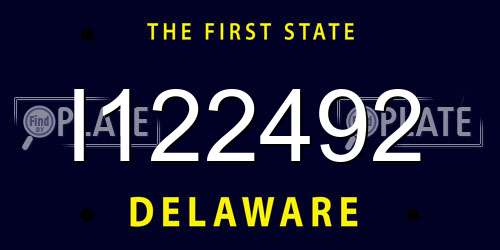 I122492 Delaware License Plate