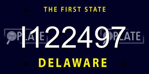 I122497 Delaware License Plate