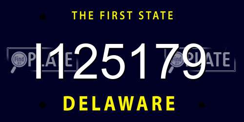 I125179 Delaware License Plate