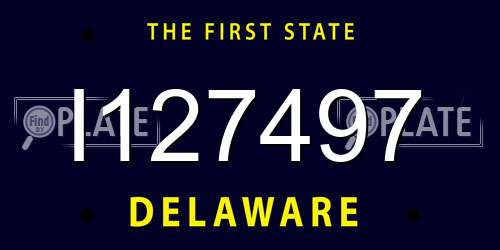 I127497 Delaware License Plate