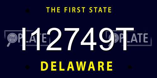 I12749T Delaware License Plate