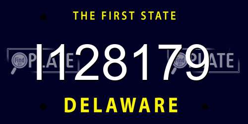 I128179 Delaware License Plate