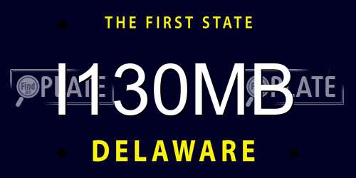 I130MB Delaware License Plate