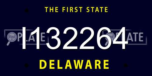 I132264 Delaware License Plate