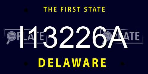 I13226A Delaware License Plate
