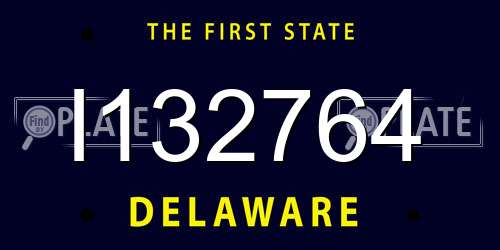 I132764 Delaware License Plate