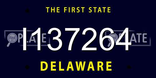 I137264 Delaware License Plate