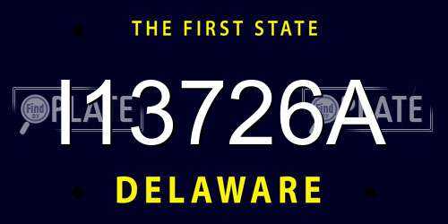 I13726A Delaware License Plate