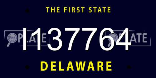 I137764 Delaware License Plate