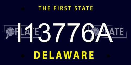 I13776A Delaware License Plate