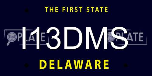 I13DMS Delaware License Plate
