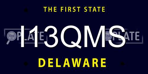 I13QMS Delaware License Plate